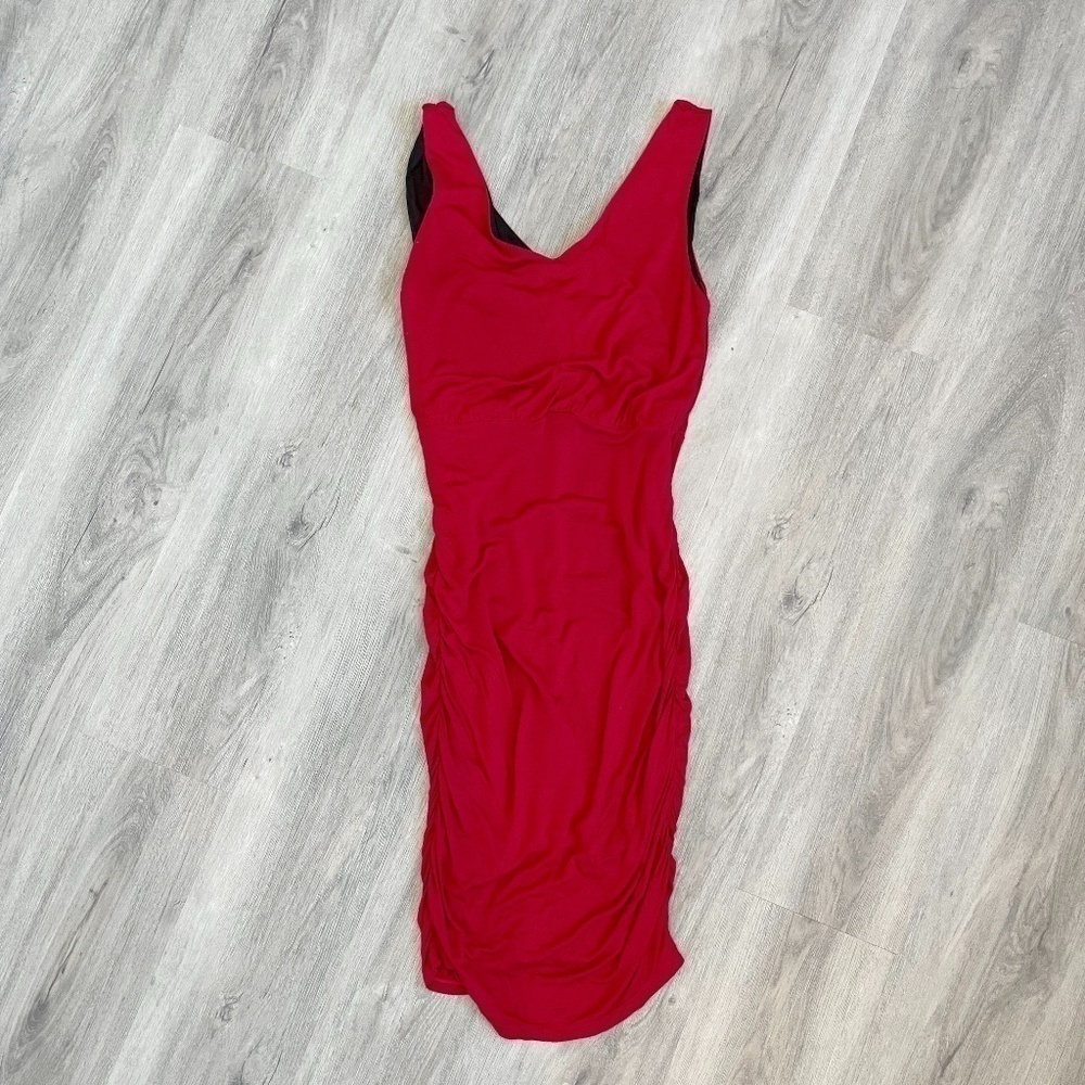 UK Style French Connection Red Dress Cinched Sides